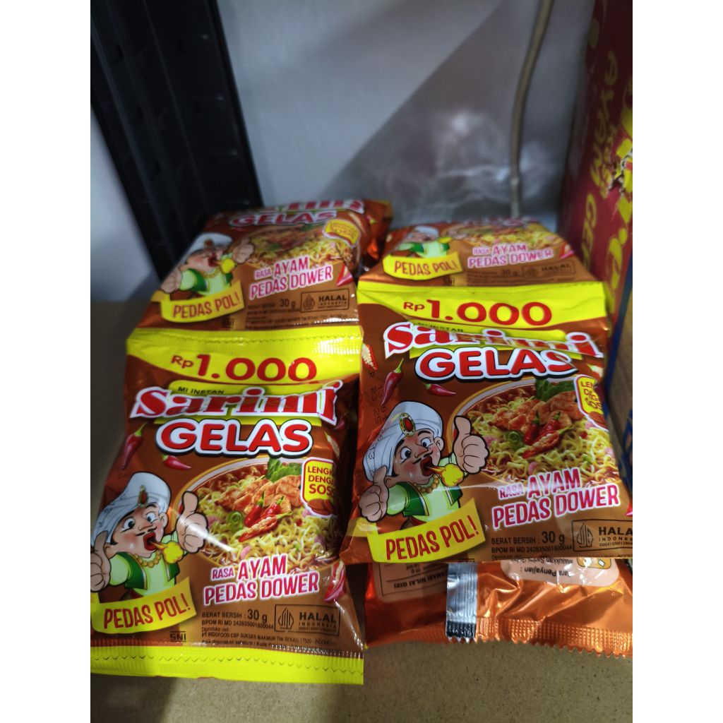 

Mie gelas sarimi pedas 30gr