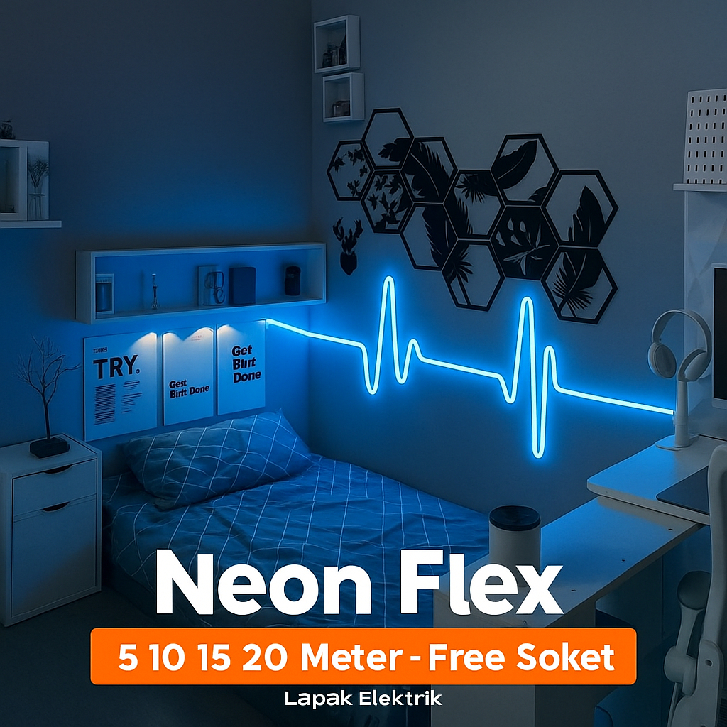 Lampu Led Neon Flex 5 10 15 20 Meter Hias Tempel Dinding Kamar Tidur Dekorasi Plafon Rumah Aesthetic