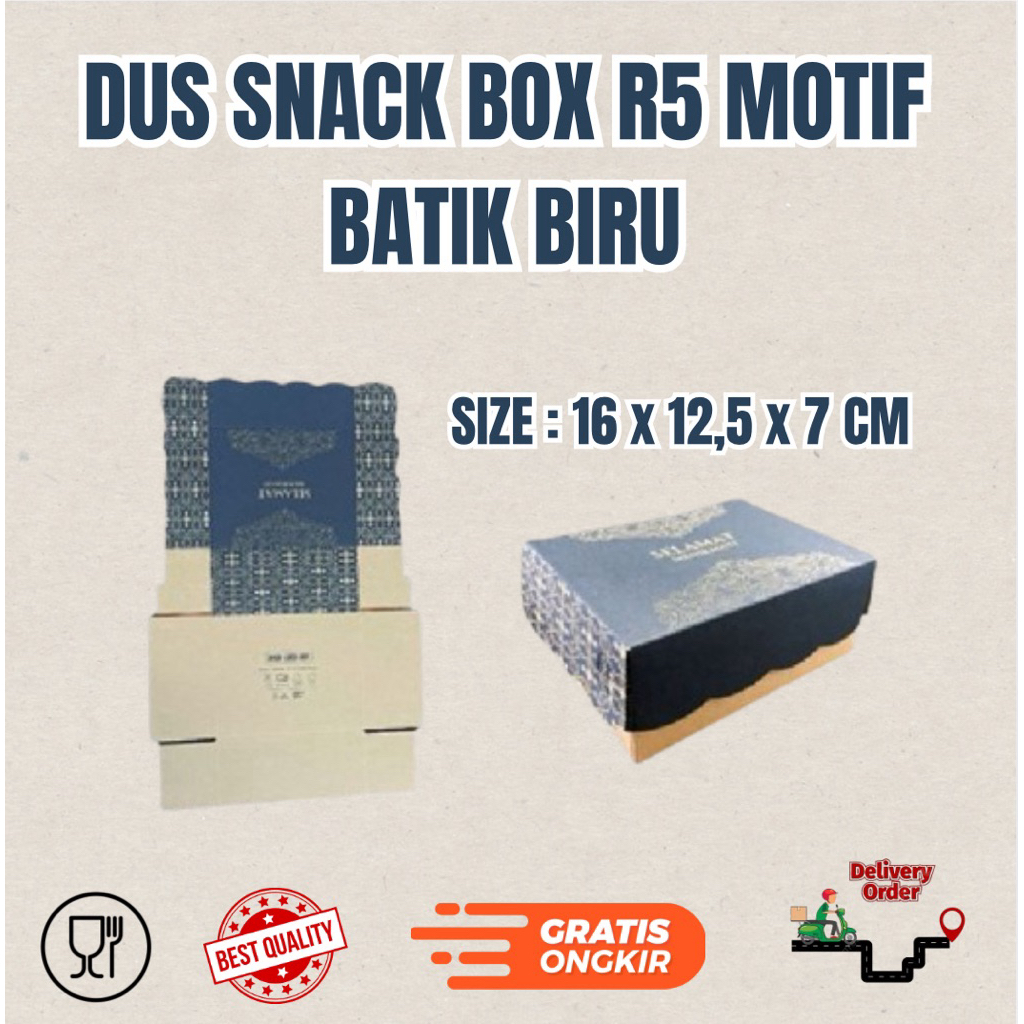 

Obrall Dus Snack Motif batik biru - Kemasan Snack - Snack Box - Dus Snack Motif termurah