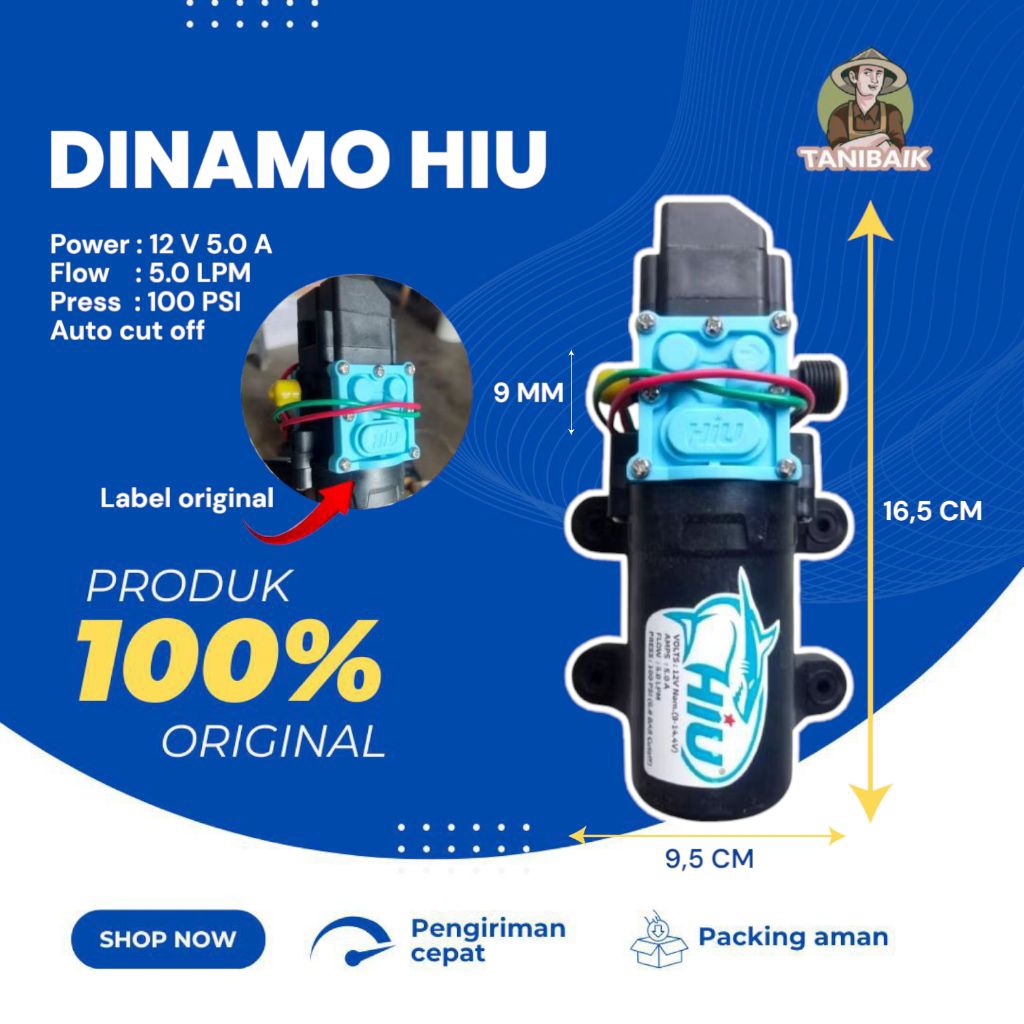 Dinamo Pompa DC Sprayer HIU 100psi 12V 5A 5LPM Sinleader Shell Nagasaki Cuci Motor AC Jet Cleaner