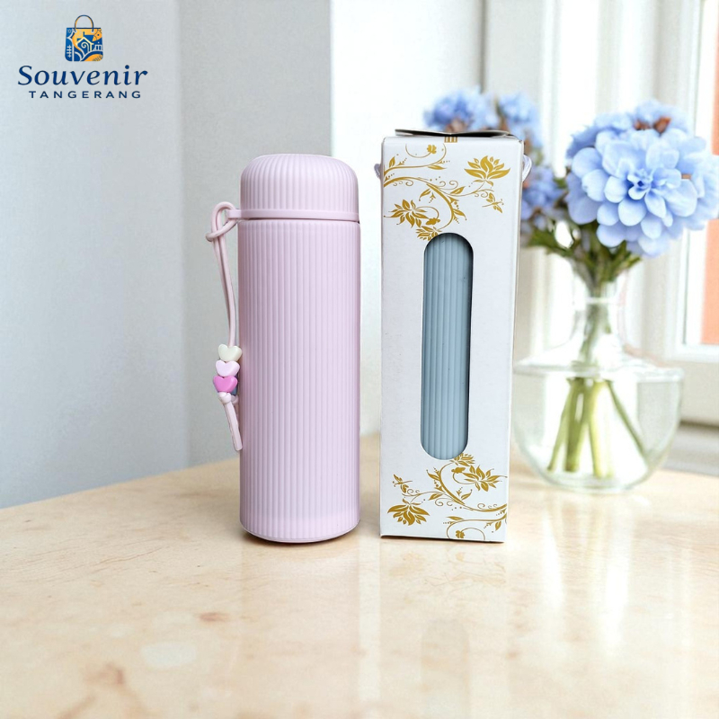 GROSIR Botol Makaron / Tumbler Maccaron / Botol Kaca Macaron Dengan Gantungan Cantik 400ML