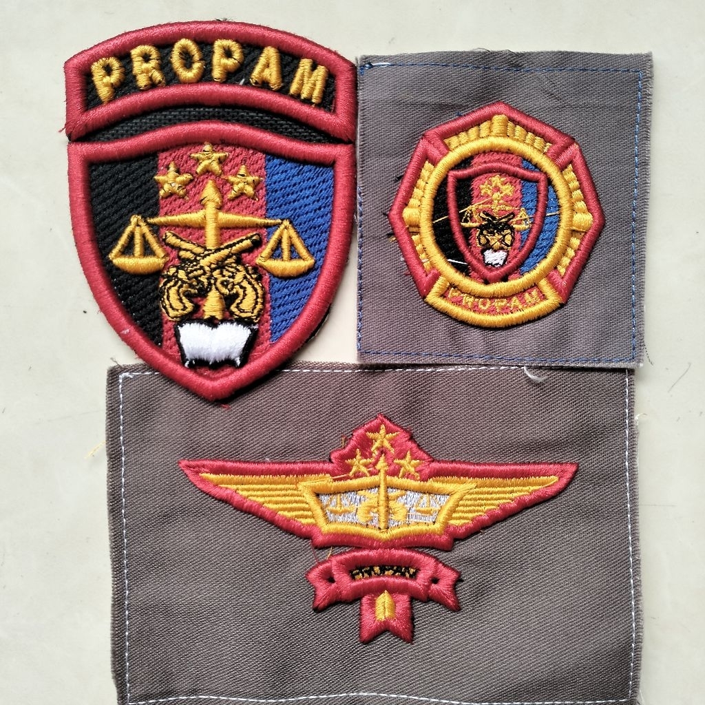 BET BORDIR LOGO LAMBANG PROPAM,RODA PROPAM,WING PROPAM POLRI TIMBUL