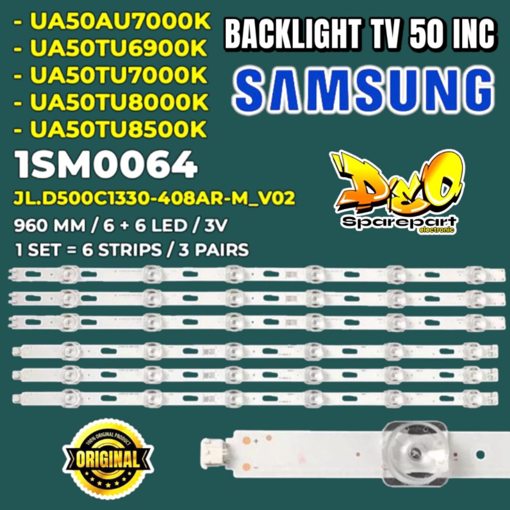 BACKLIGHT TV LED SAMSUNG 50 INC UA50TU7000K UA50TU8000K UA50TU8500K UA50TU6900K UA50AU7000 LAMPU BAC