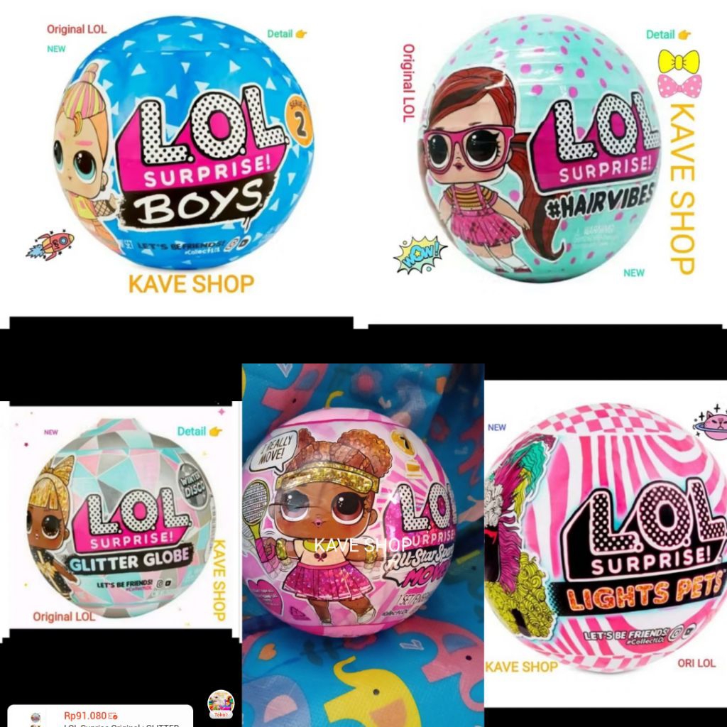 LOL Suprises Original : LOL Boy - LOL Hair Vibe - LOL Glitter Globe - LOL Queens  - LOL All Star Spo