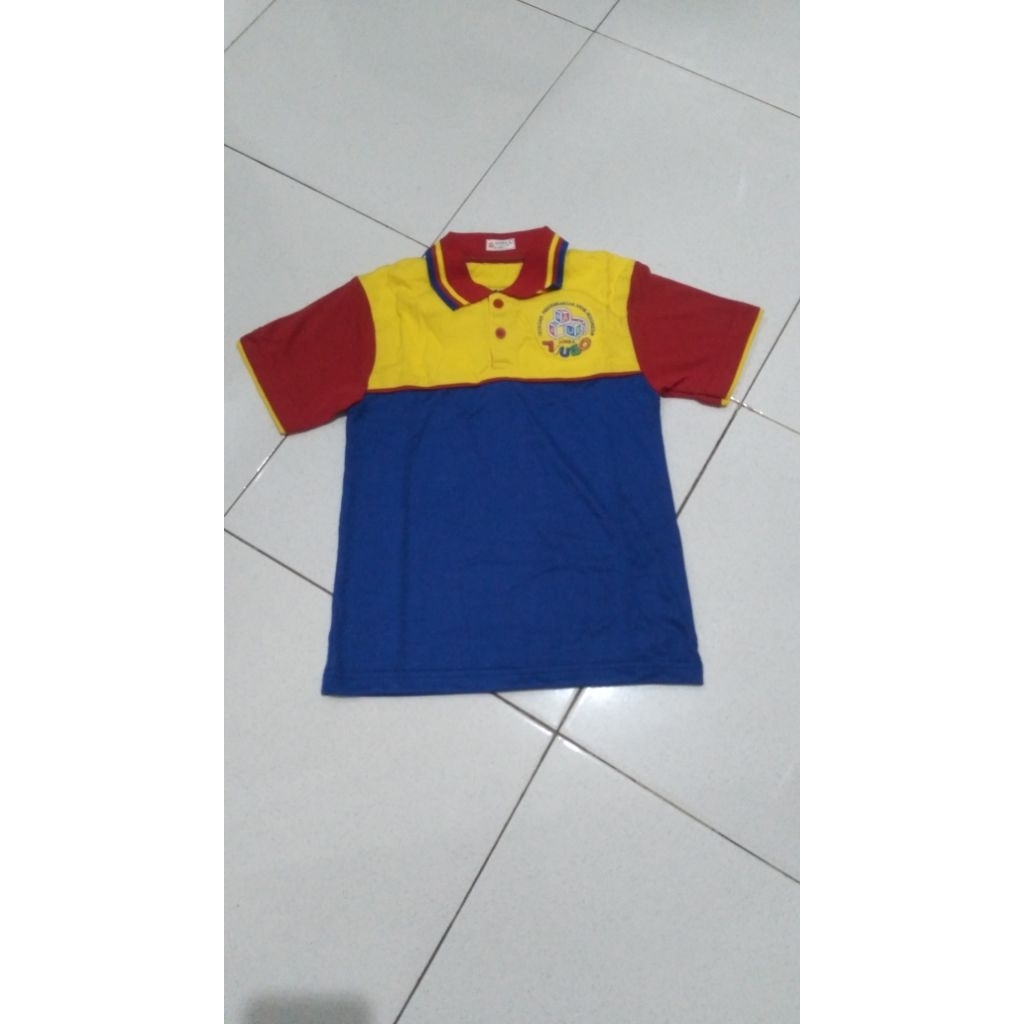 Baju Kaos Seragam Bimba AIUEO  Merah Biru Kuning Bordir Original