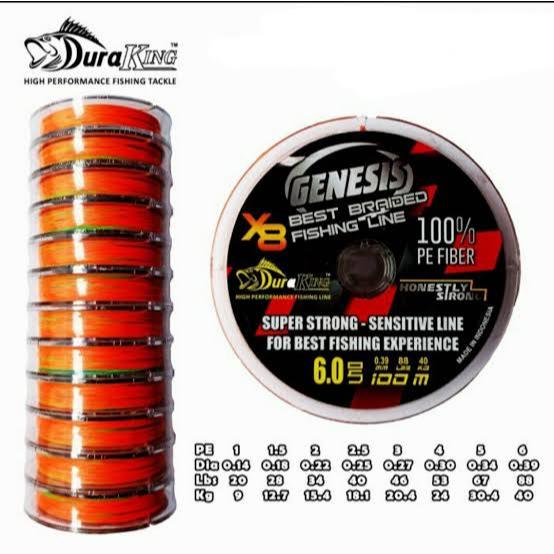 Senar PE Duraking Genesis x8 100M multicolor line pe senar pancing senar pe tali pe senar pancing du