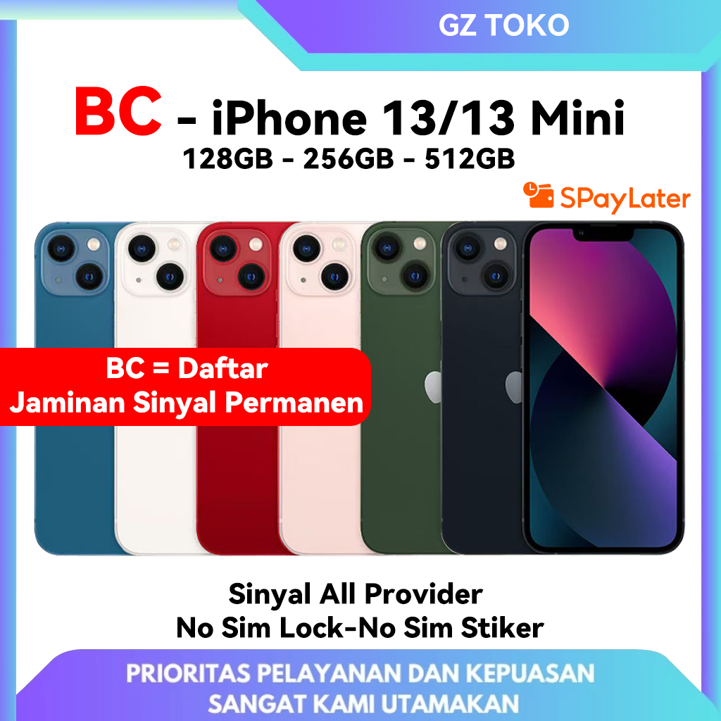 X61_ Bc Iphone 13/Iphone 13 Mini 128Gb 256Gb Second Bekas (Imei Terdaftar) Terpercaya