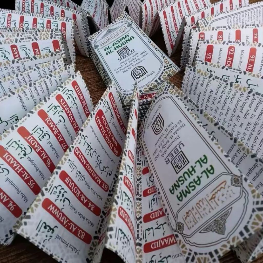 Kartu Asmaul Husna lipat | Kartu Edukasi Islam | Souvenir acara anak atau dewasa