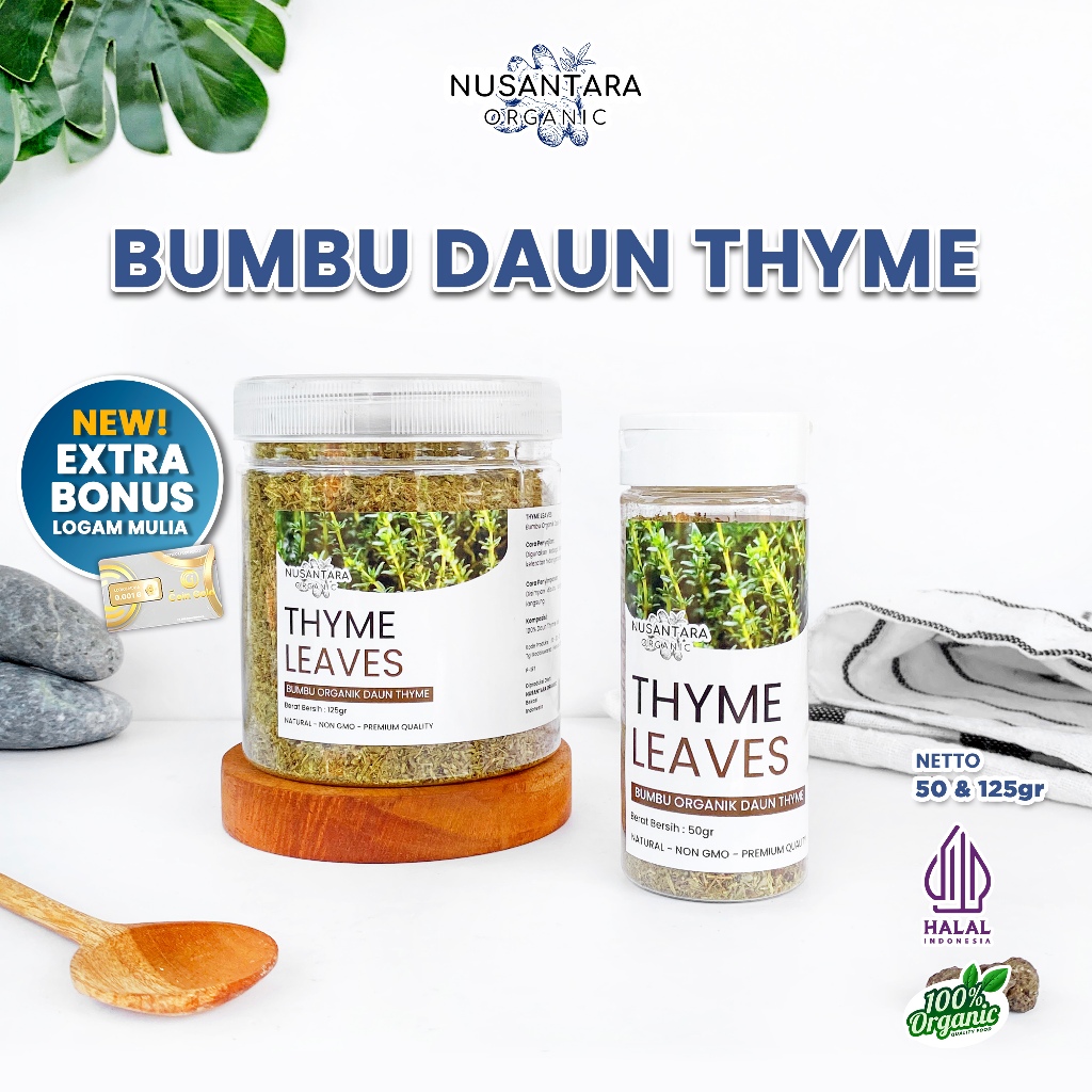 

Nusantara Organic Thyme Kering Herbal Dried Leaves Daun Timi Organik Tanpa Campuran Alami