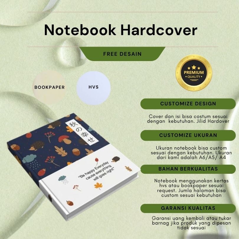

Notebook Hardcover | Ukuran A5/A6 | Bisa Custom