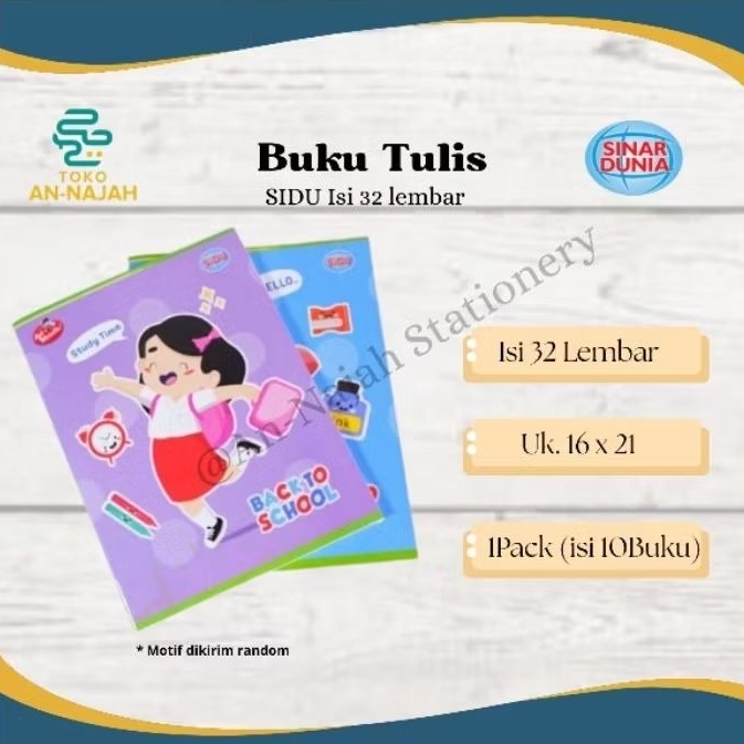 

BUKU TULIS SIDU ISI 32 LEMBAR 1 PACK 10 BUKU