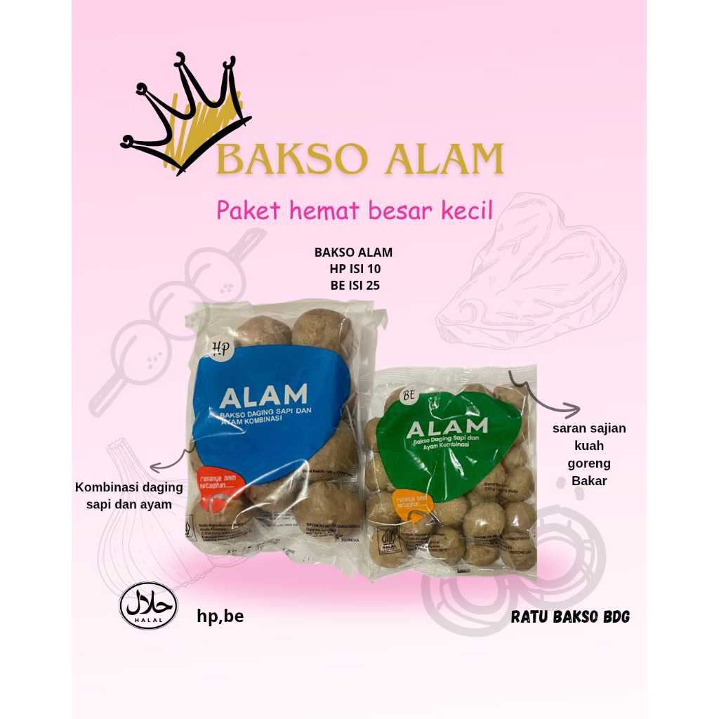 

paket hemat bakso alam besar kecil