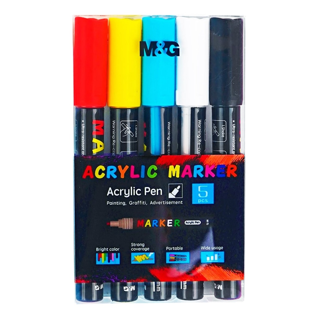 

Spidol Acrylic Set M&G APL976D8 Acrylic Set 5 Warna ACRYLIC MARKER BEST SELLER