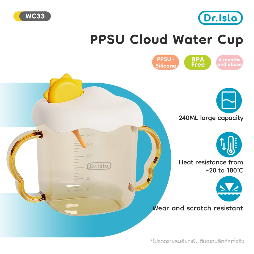 Dr.isla Botol Minum Bayi PPSU Botol Minum Anak Bpa Free 240ML Botol Susu Training Cup WC33