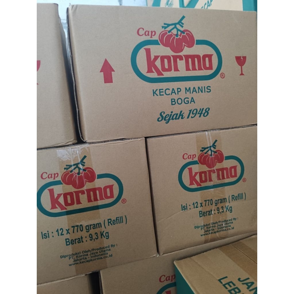 

Kecap manis cap korma Boga Pouch karton isi 12 pcs x 770gr