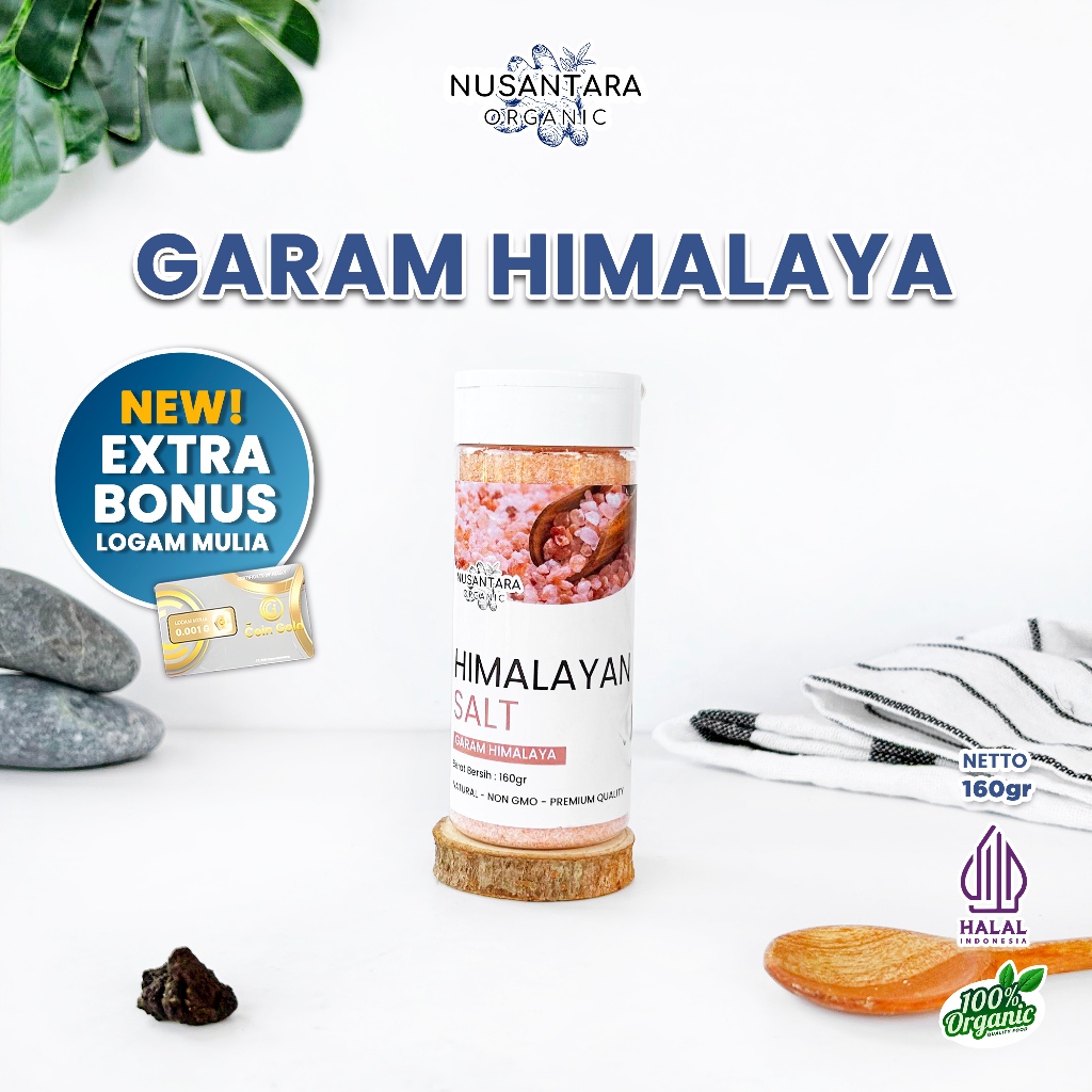

Nusantara Organic Garam Himalaya Original Himalayan Salt Pink Rock Asli Pakistan Organik 160gr