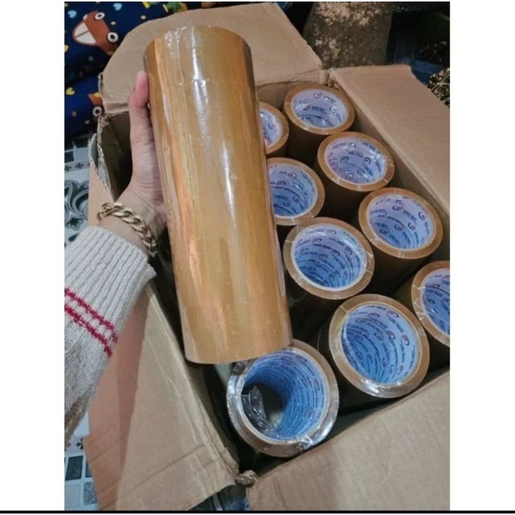 

lakban bening packing link 1 dus / lakban grosir ukuran 45mmx90 yard