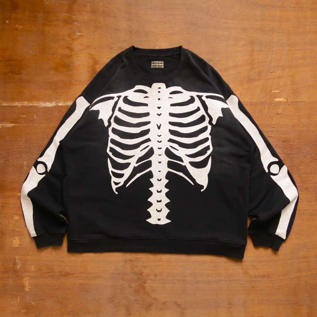 Kapital Skeleton Bone Fleecy Bivouac Big Sweater Crewneck Pullover