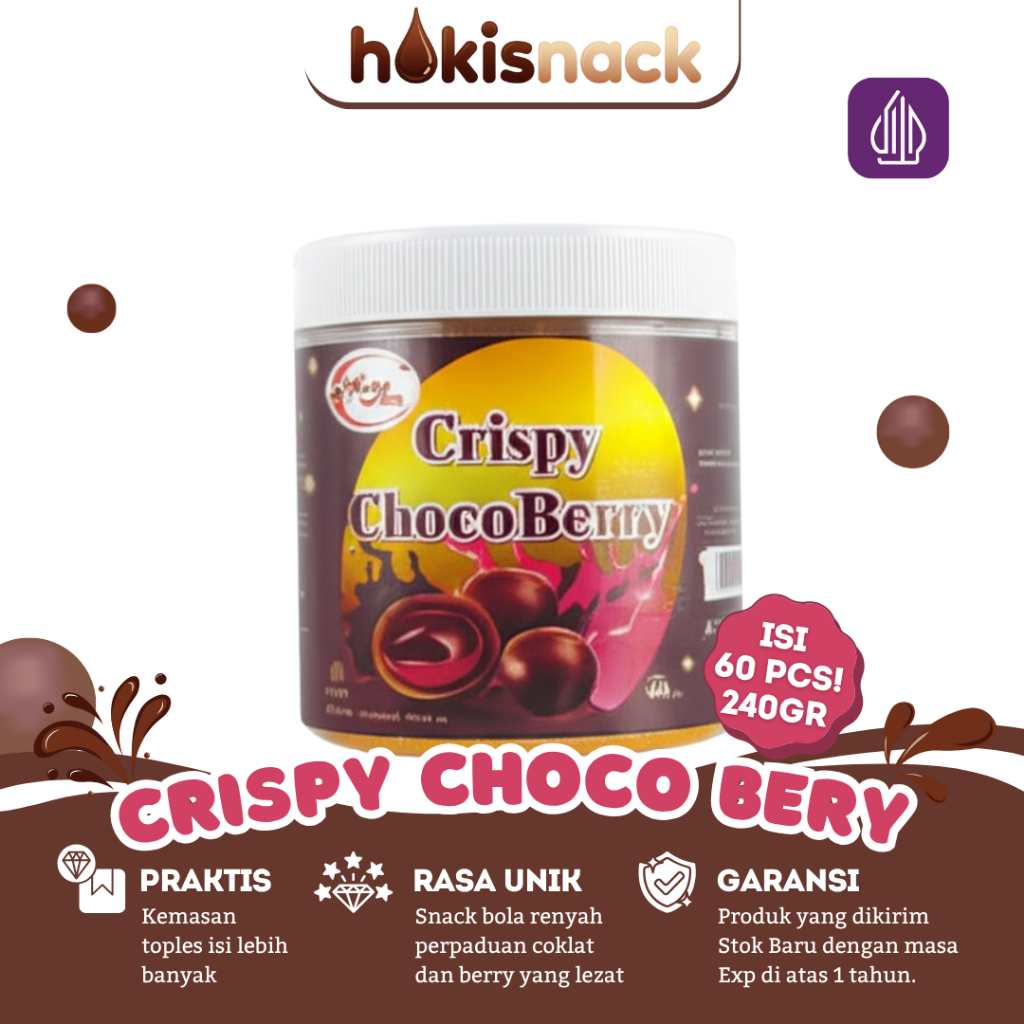 

Piyo Crispy ChocoBerry 60 Pcs - Coklat Ball Krispi Rasa Berry Snack Anak & Keluarga Halal BPOM - Cemilan Renyah Toples