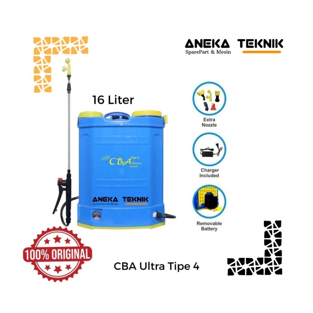 Aneka Teknik - Sprayer / Alat Semprot Hama CBA Electric Ultra Tipe 4 Tangki 16 Liter Asli & Berkuali