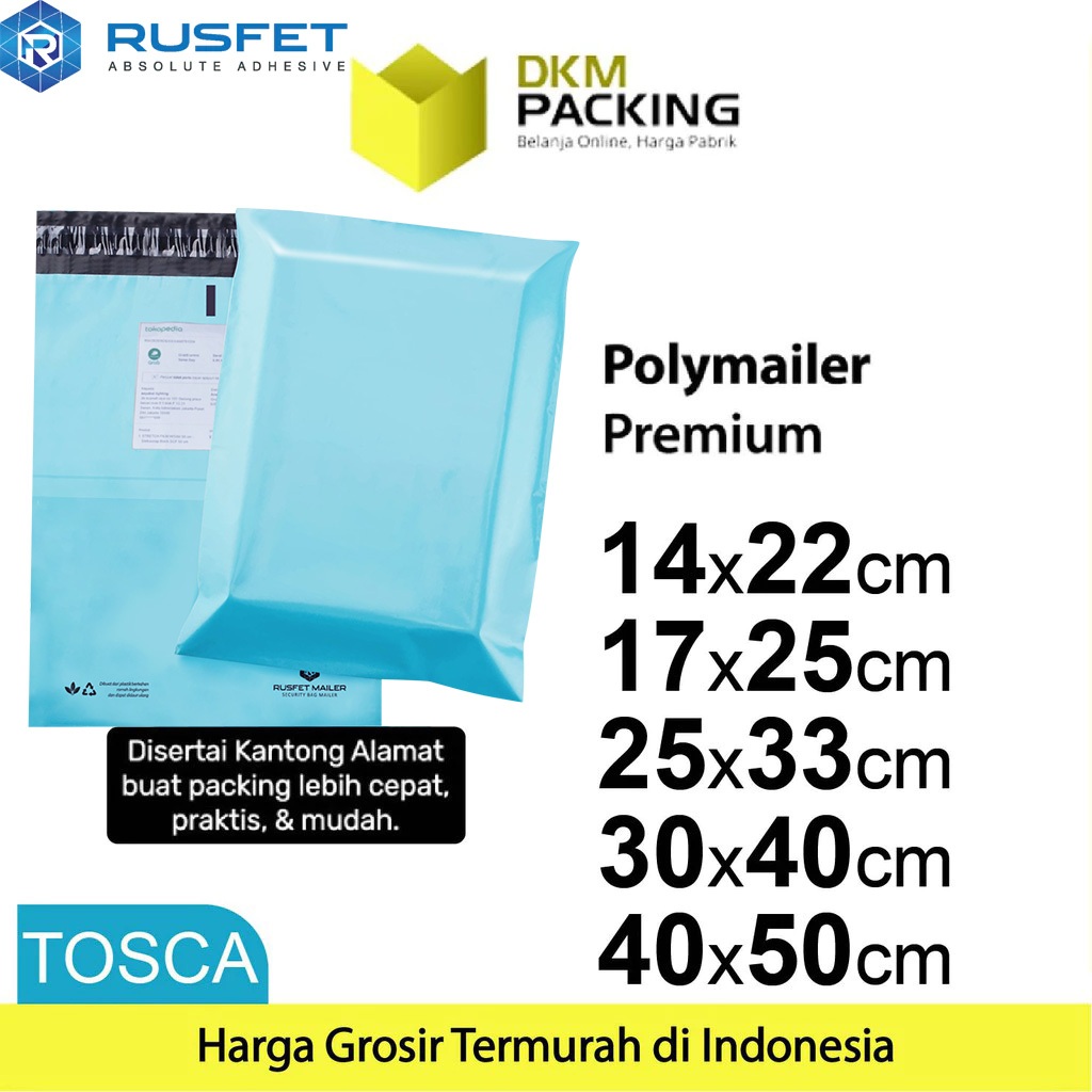 

Polymailer TOSCA Amplop Plastik Packing Olshop PREMIUM / TERMURAH / SATUAN