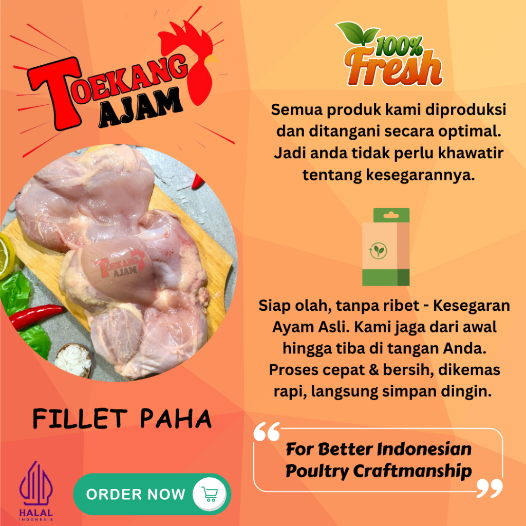 

Paha ayam tanpa tulang tanpa kulit / BLP / Skinless Boneless Leg / Fillet Paha