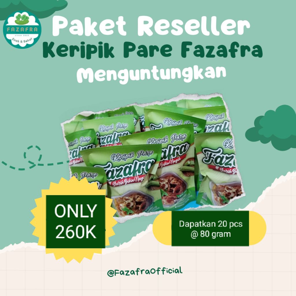 

Keripik Pare ~ Kripik Pare Fazafra | Dijamin Ngga Pahit - Tidak Pahit | paket Reseller 21 Pcs | peluang usaha laris manis