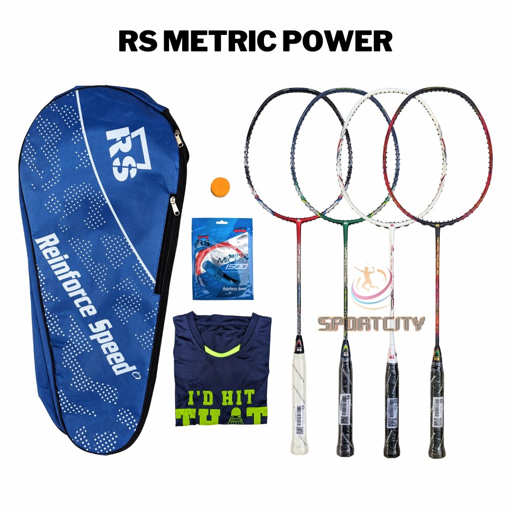 [Free Pasang Senar] Raket Badminton RS METRIC POWER 10 11 12 15 16 n-III bonus tas kaos senar lengka