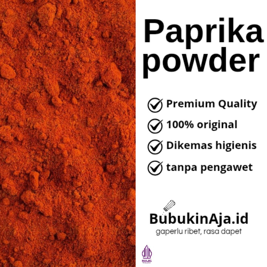 

Paprika Powder/paprika bubuk 100gr,250gr,500gr dan 1kg BubukinAja.id – Merah segar, Rasa Nikmat