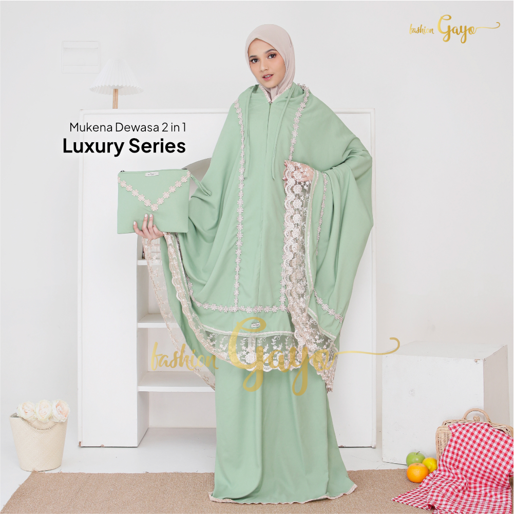 Mukena Fashion GAYO - Luxury Series - Mukena Dewasa | Mukena Polos + Tas Mukena