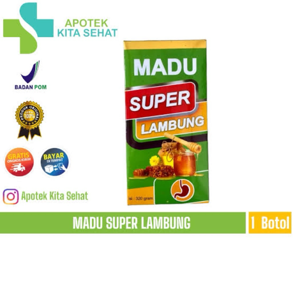 

MADU SUPER LAMBUNG + PROBIOTIK 330 GR / MADU HERBAL AMPUH ATASI SAKIT LAMBUNG