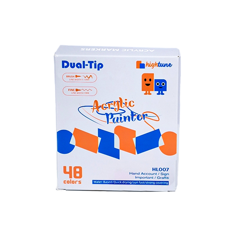 

Hightune Acrylic Marker Dual Head Watercolor Drawing Pen 12/24/36/48 Quick-drying Spidol Akrilik
