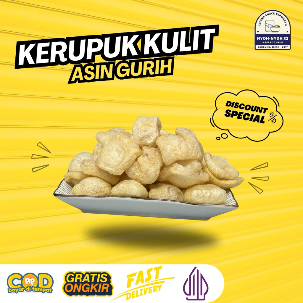 

Kerupuk Kulita Renyah & Garing, Camilan Penuh Rasa 100gr Goreng Kering