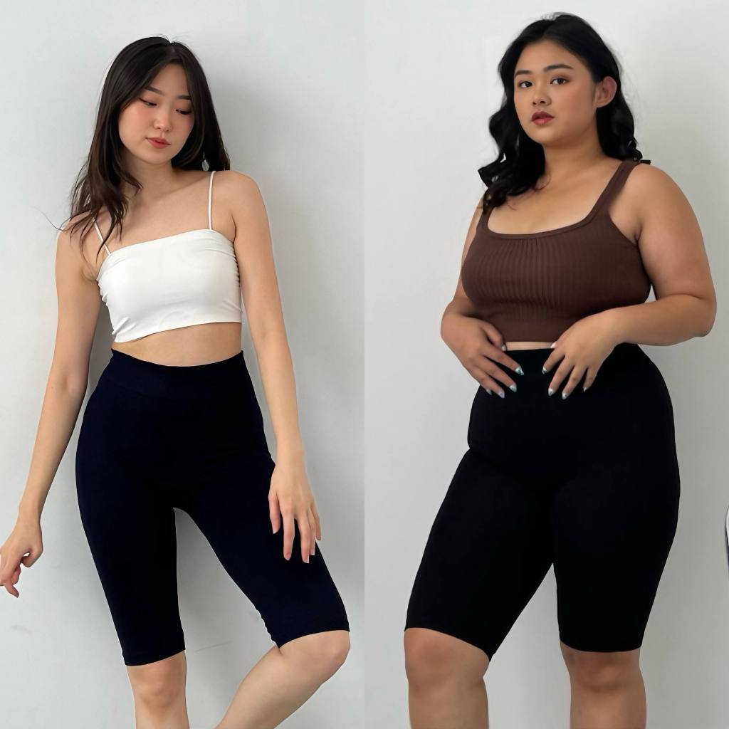 KAMALA Celana Legging 501 Setengah Lutut - Celana Legging Selutut 2per4 - Biker Short Highwaist Span