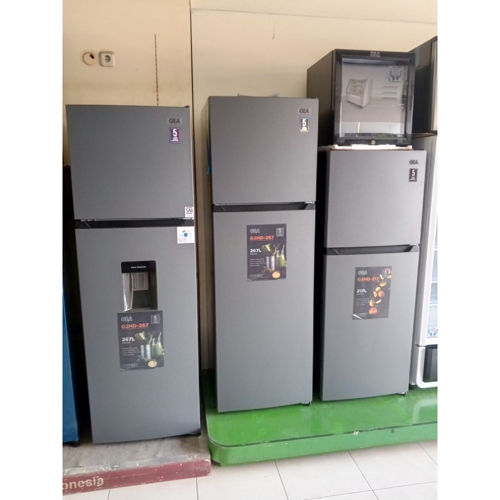 KULKAS GEA 2 PINTU DISPENSER G2HD267WD NO FROST HEMAT LISTRIK GEA KULKAS