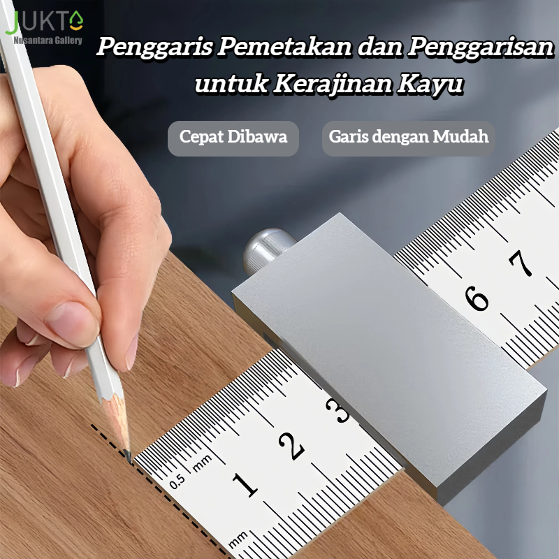 

JUKTA [COD] Penggaris Stainless Steel Presisi Tinggi dengan Blok Penanda/Penggaris Dual Skala Stainless Steel dengan Blok Penanda/ DIY Penggaris Presisi Stainless - Blok Penanda/Perkakas DIY Tukang Kayu untuk Rumahan