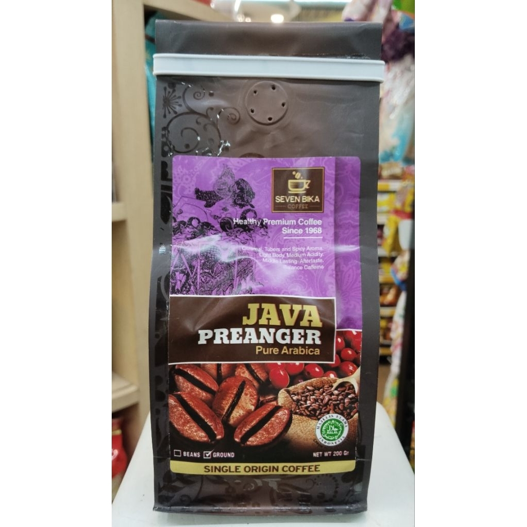 

SEVEN BIKA COFFEE (JAVA PREANGER) PURE ARABICA GROUND 200 GR