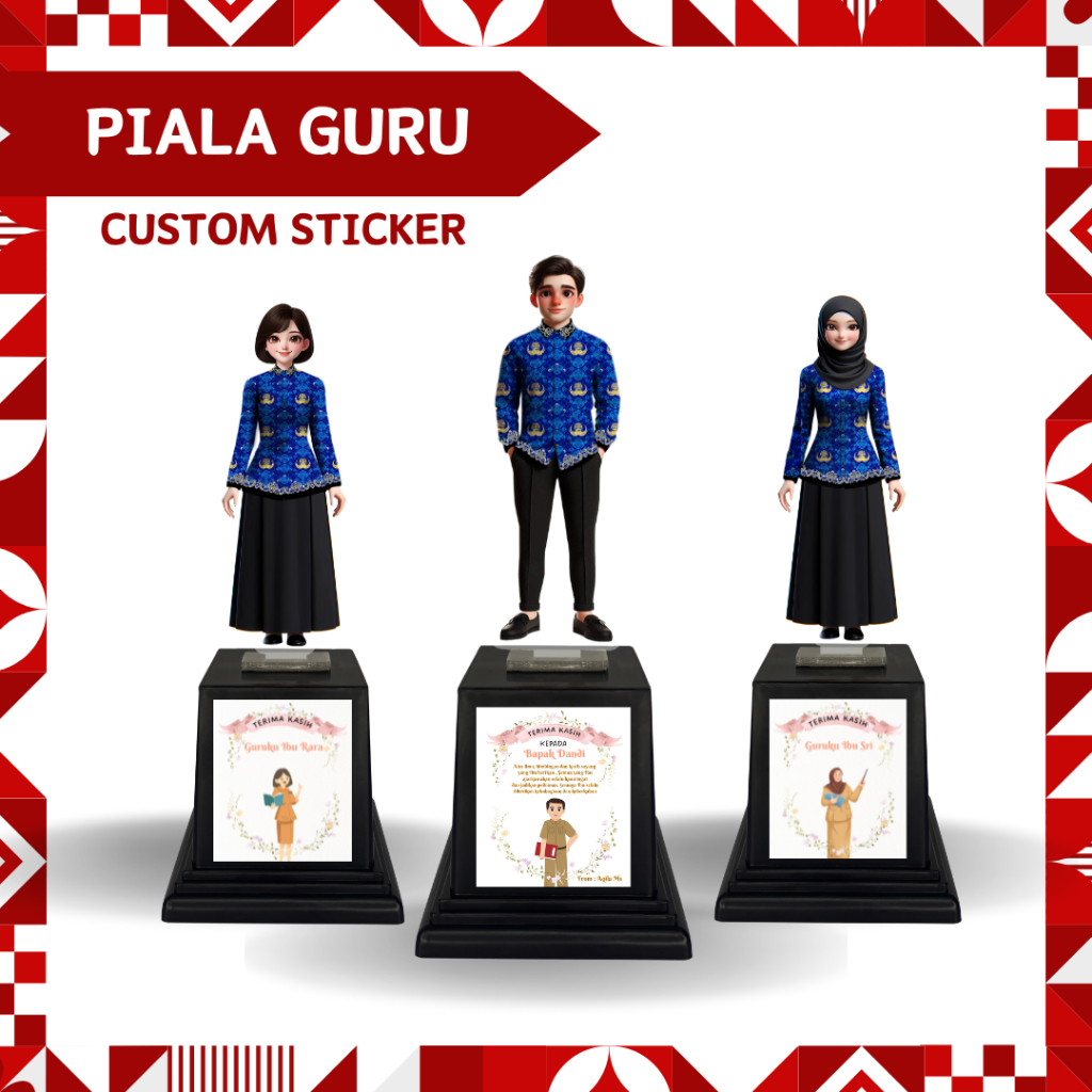 

Custom Sticker Tatakan Piala Akrilik Guru Hadiah Hari Guru Murah Perpisahan Sekolah Seragam Korpri
