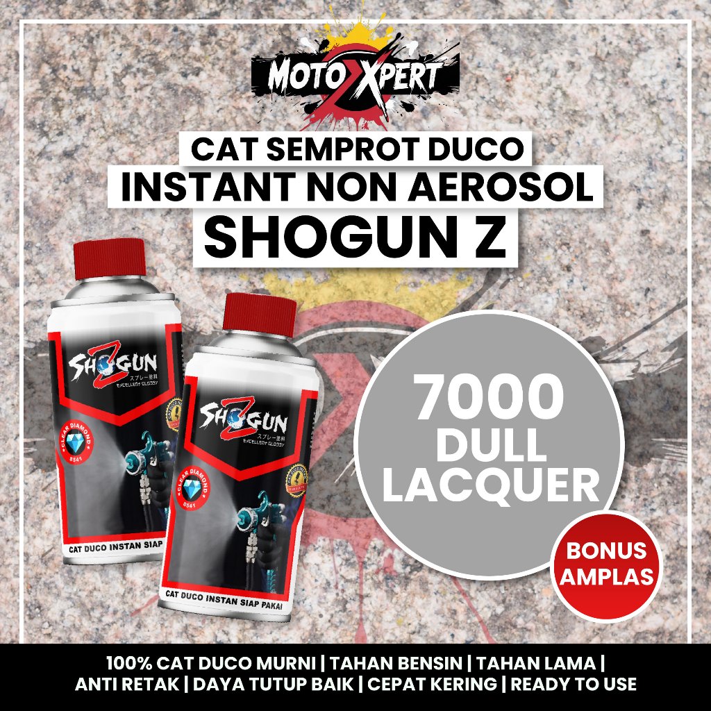 Cat Duco Instant Non Aerosol Shogun Z Dull Lacquer 7000 200 ml - Pernis Klir Dop Doff Cat Kompresor