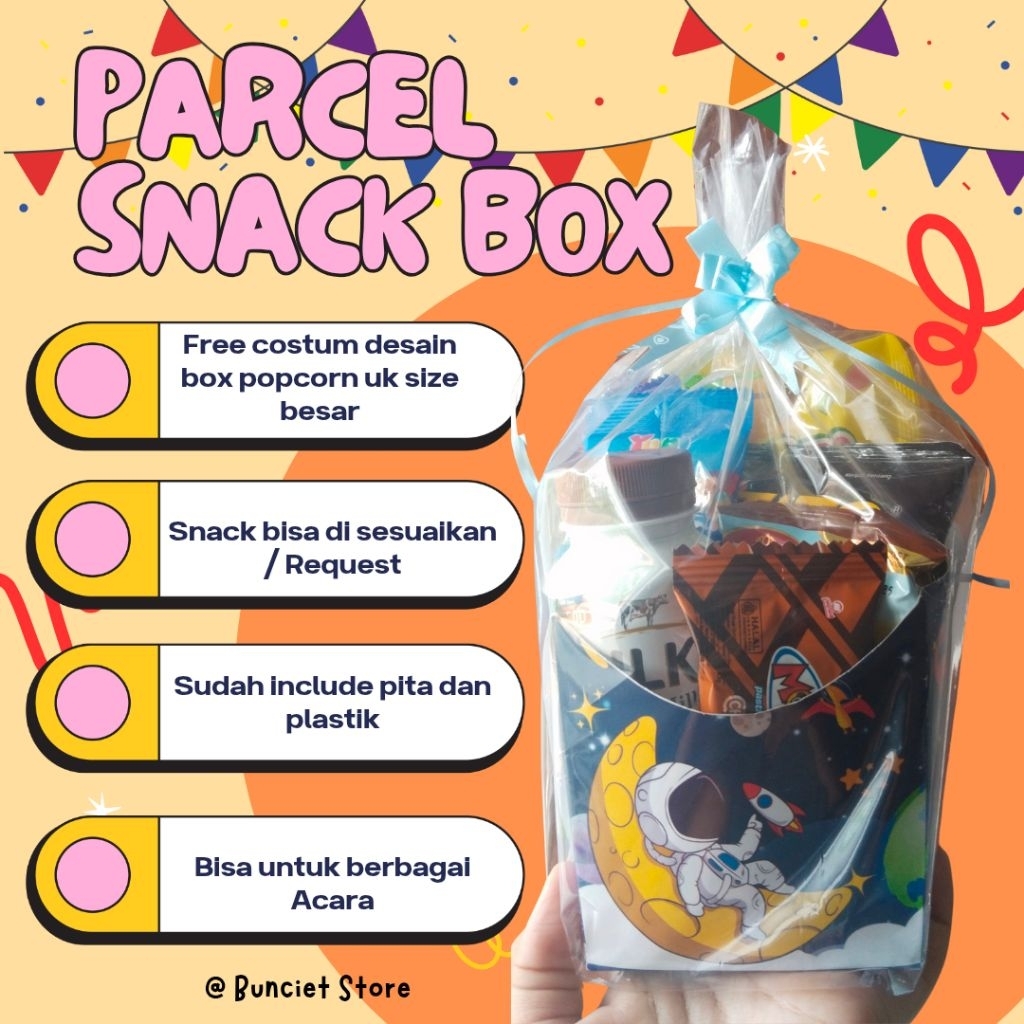 

Parcel snack box / Bingkisan snack murah / Parcel ulang tahun / snack box popcorn (+snack)