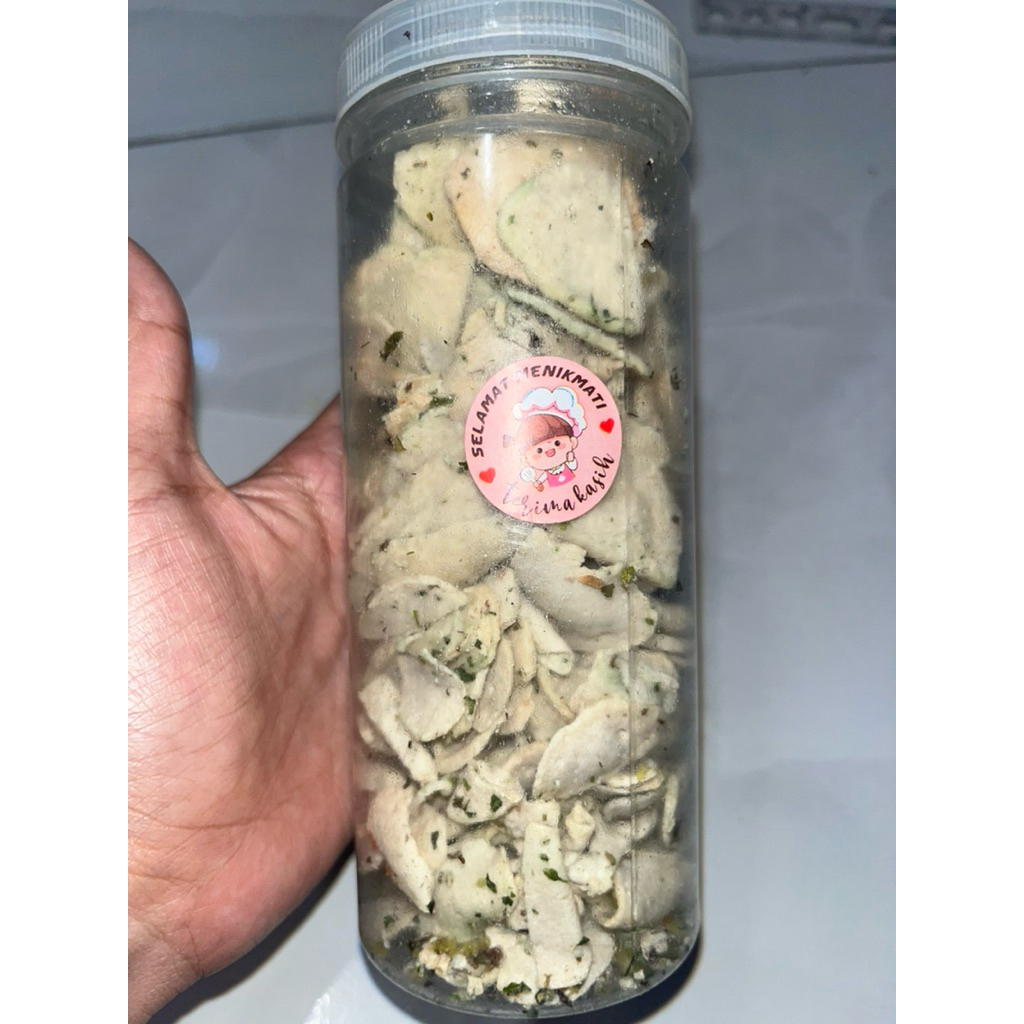 

Basreng Varian Rasa rumput laut Kemasan Toples Slim