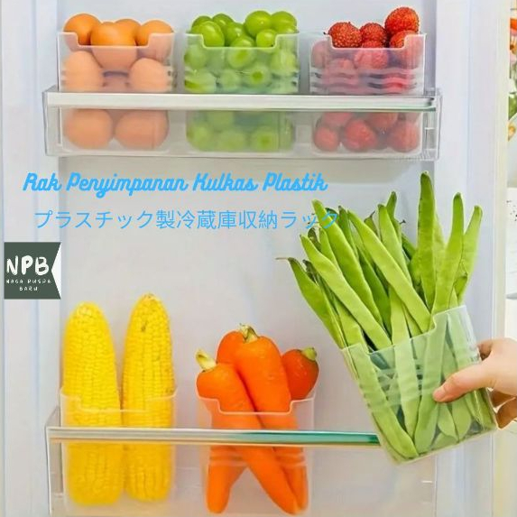 Kotak Penyimpanan Sayur Buah Bumbu Plastik Pintu Kulkas - Rak Untuk Pintu Kulkas