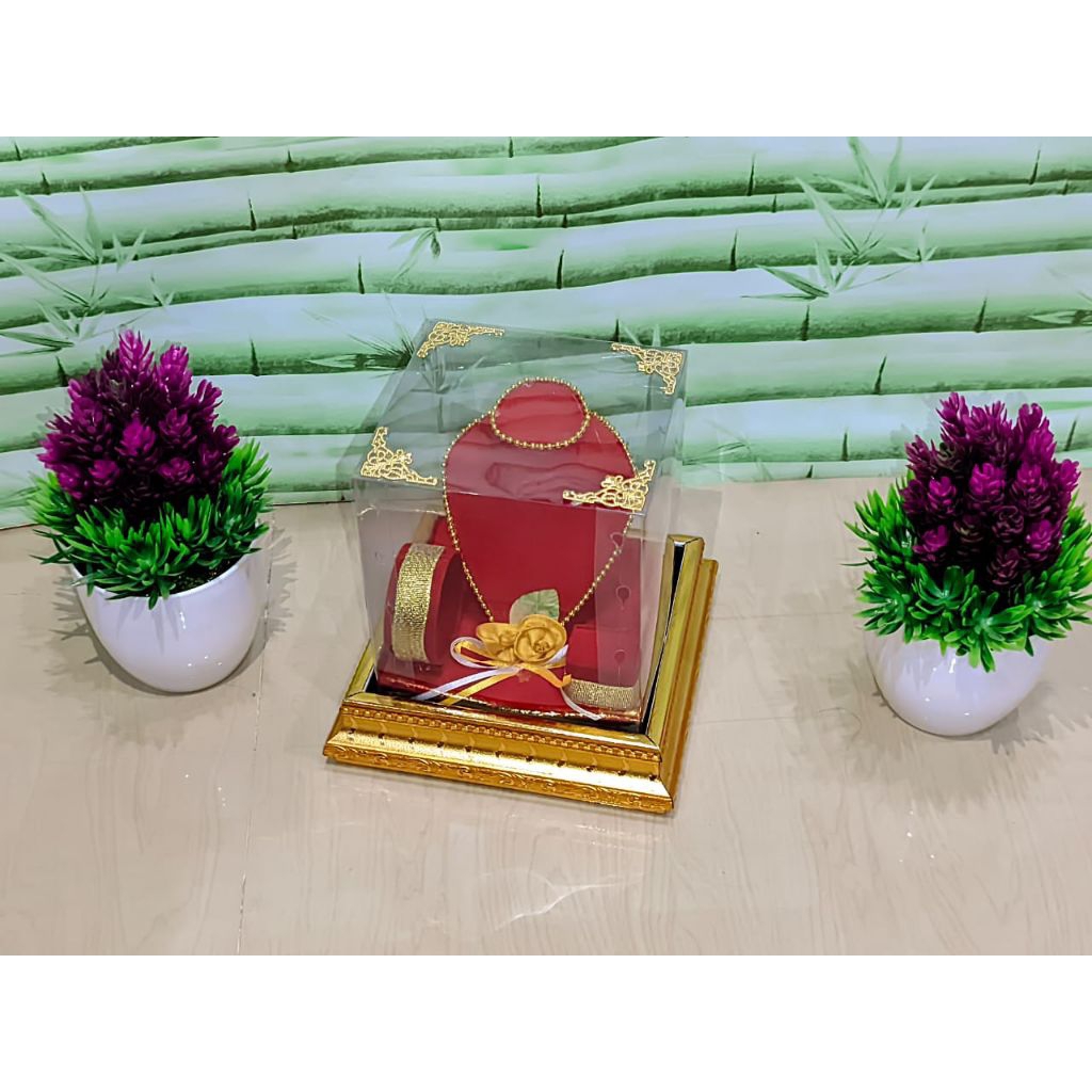 

kotak hantaran lamaran/pernikahan premium 1set kalung gelang dan cincin,