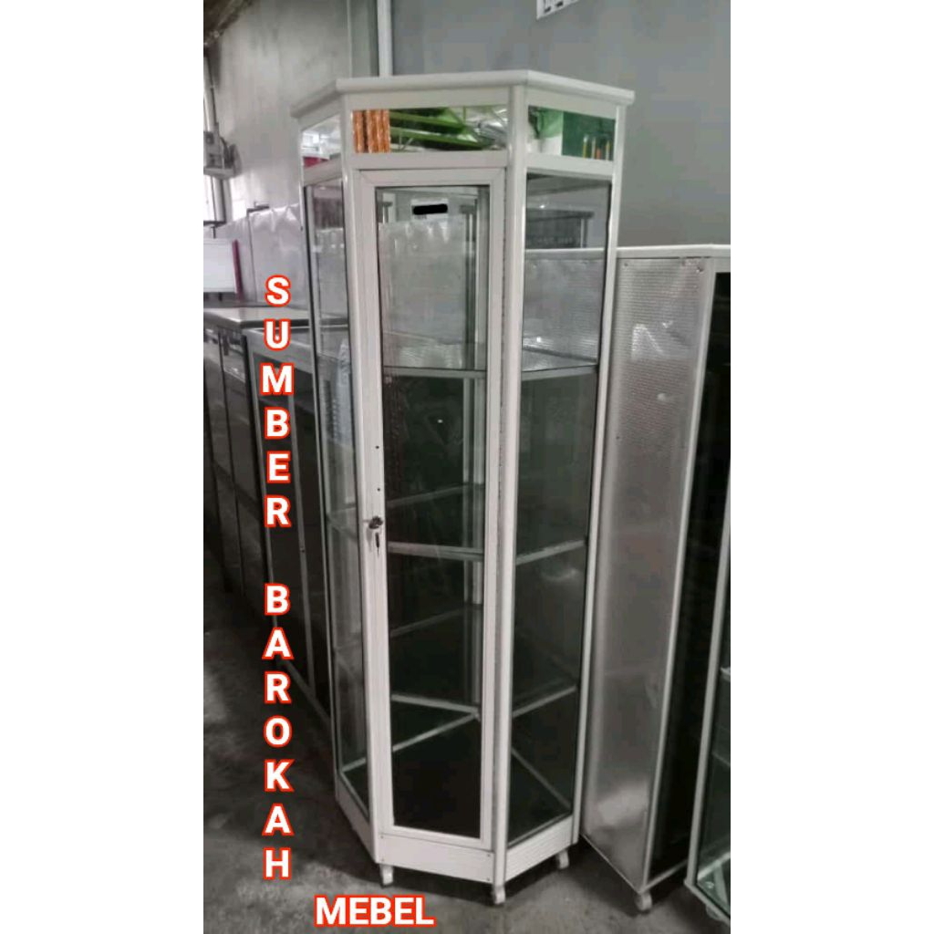 Lemari Sudut Segi Lima / Lemari Hias Sudut / Lemari Piala (Hanya Semarang & sekitar)