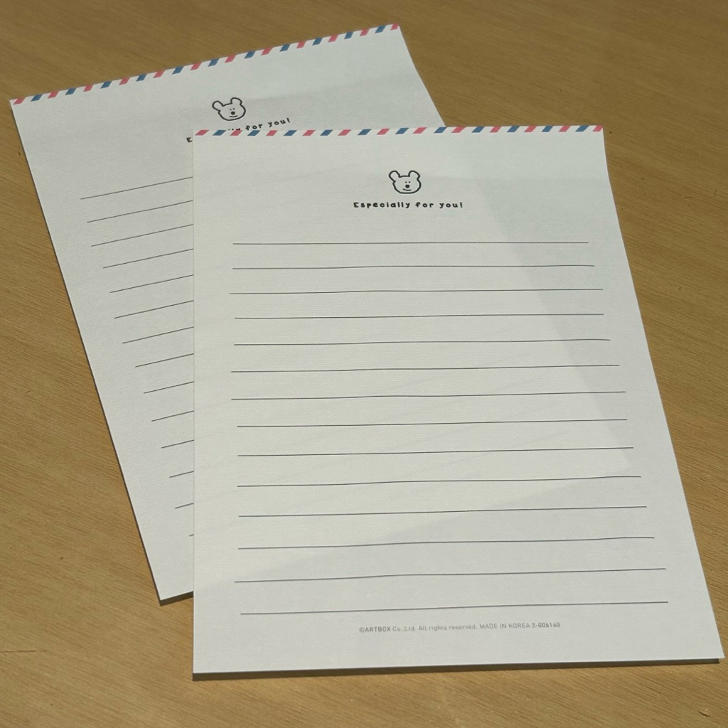 

2 lbr kertas surat teddy