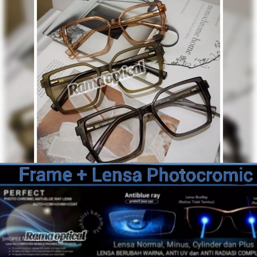 KACAMATA WANITA KACAMATA KOTAK KACAMATA TEBAL KACAMATA MINUS FRAME KODE:6594