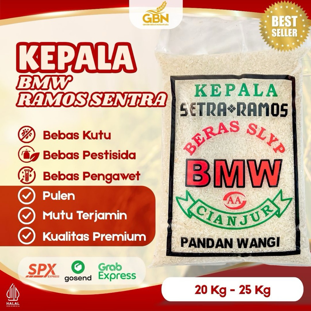 

BERAS BMW SENTRA RAMOS - TIDAK WANGI / KUALITAS BERAS PULEN / TIDAK ADA KUTU / PENGIRIMAN INSTANT