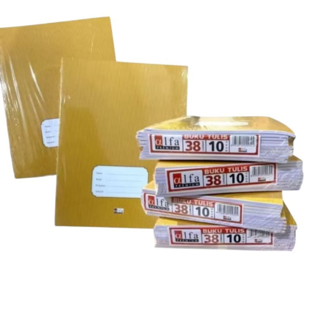 

Pak) Buku tulis ALFA Sampul Coklat Kraft 38 lembar | 1pak 10pcs buku | Buku Vision Best One sampul