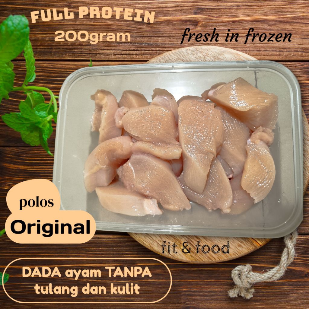 

Dada ayam frozen Original polos 200gram protein chicken chest makanan sehat healthy fit food medan