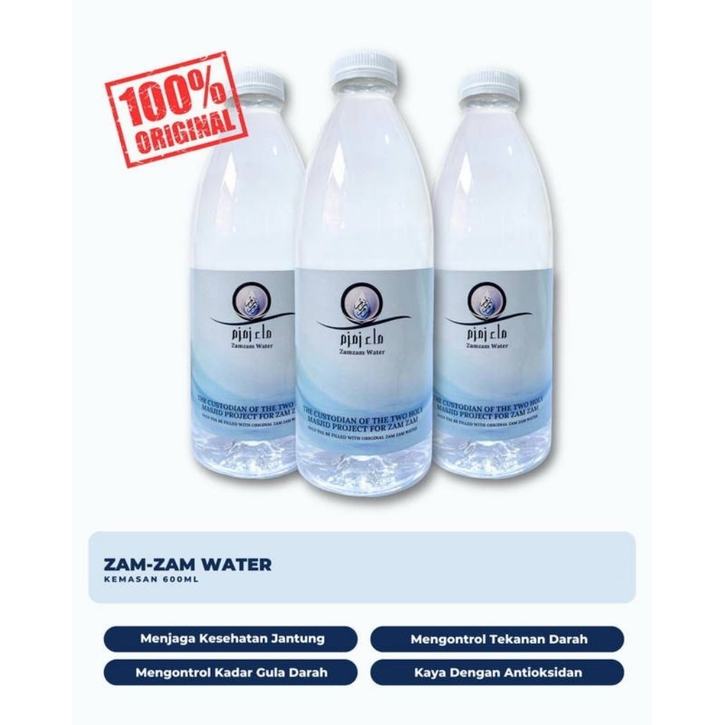 

ORI air zam zam asli 100% 600ml Menjaga Kesehatan Jantung | Mengontrol Kadar Gula dan Tekanan Darah.